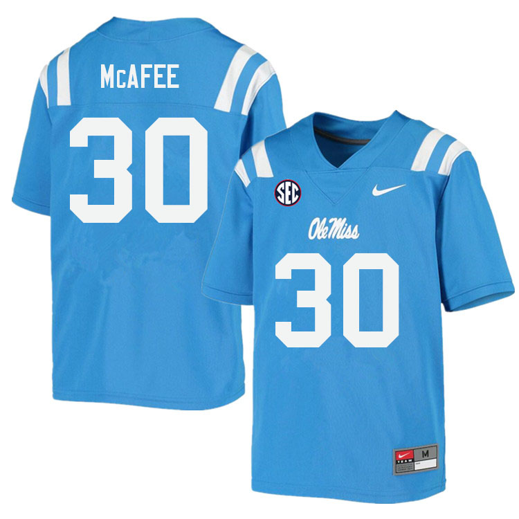 Men #30 Fred McAfee Ole Miss Rebels College Football Jerseys Sale-Power Blue
